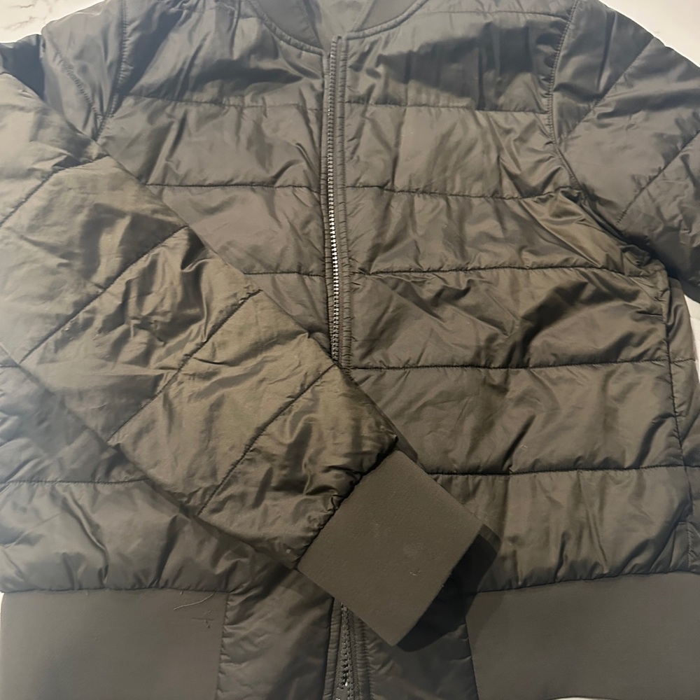 Lululemon Athletica olive green Quilted Bomber Jacket